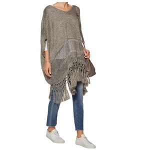 LINE Ryder Oversized Linen Fringe Sweater in Gray